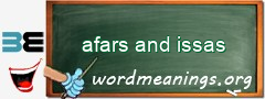 WordMeaning blackboard for afars and issas